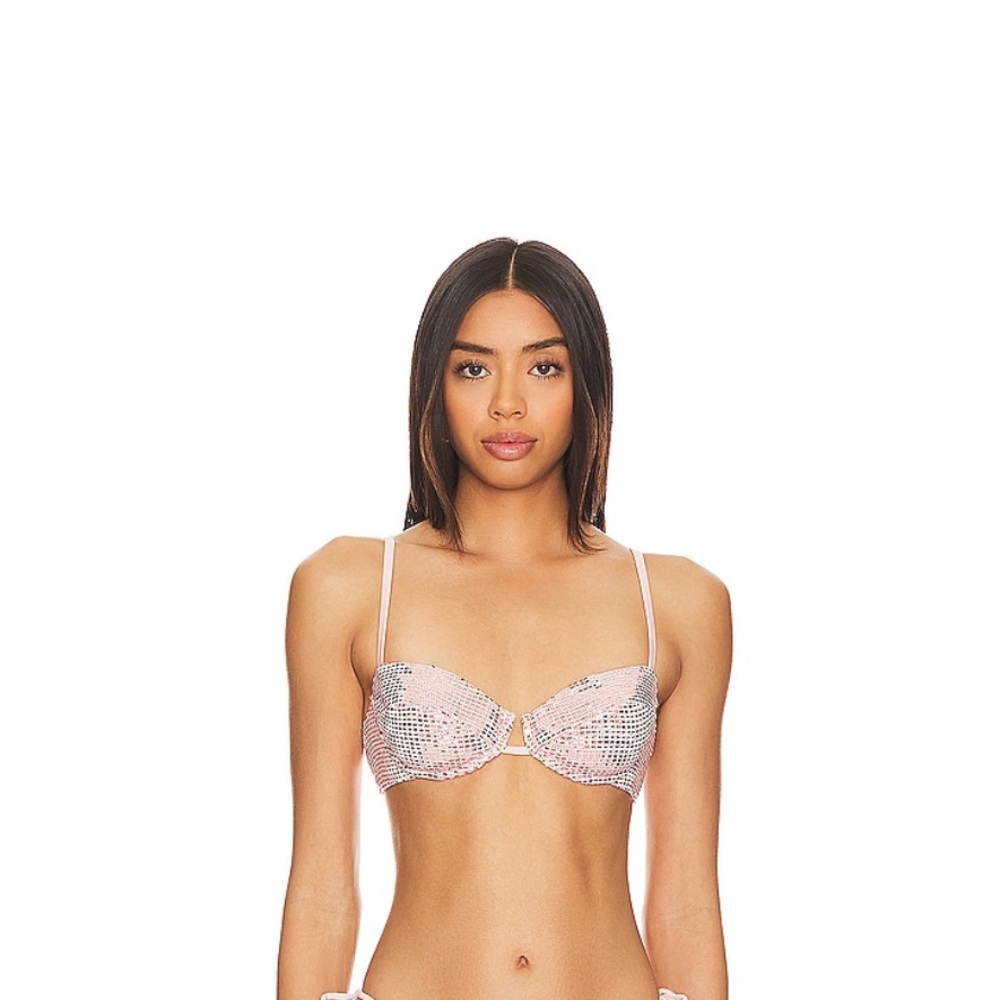 PEIXOTO Lara Bikini Top in Rose Pink